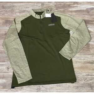 Rawgear Mens Athletic Shirt Workout Half Zip Green Sz L